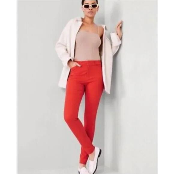NWT Old Navy Auburn Red High-Waisted Pixie Skinny Pants Size 8 - Picture 1 of 3